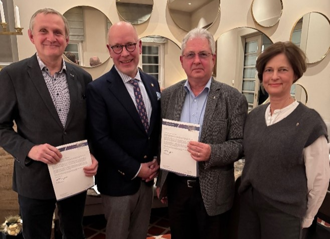 (v.l.n.r.) LF Claus Gutsche, Distrikt Governor Wolfram Zabel, LF Frank Wilde und Präsidentin Uta Hain